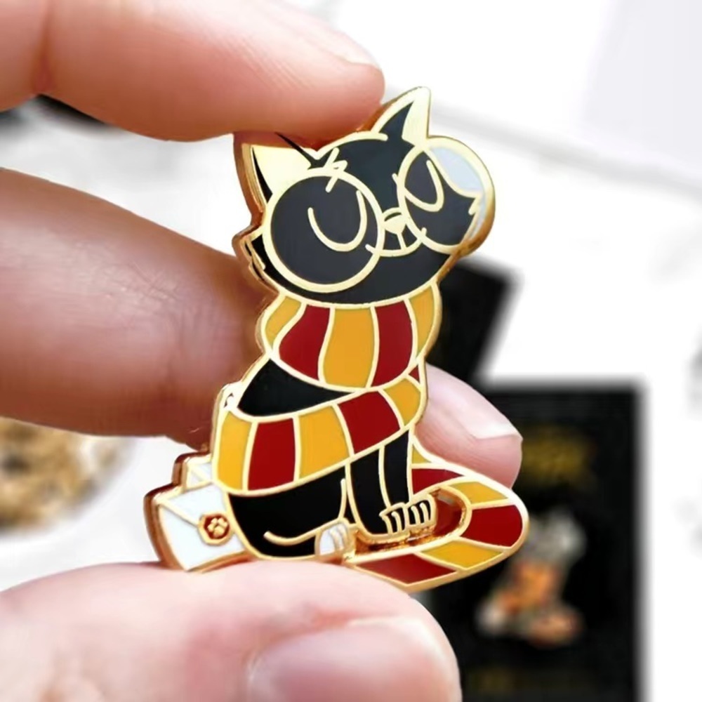 Scarf & Glasses Cat Enamel Pin